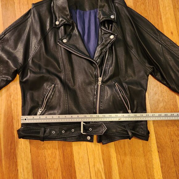 Free People Black Drapey *Washable* Vegan Leather Moto Jacket (No Hood) Sz M - Picture 11 of 14